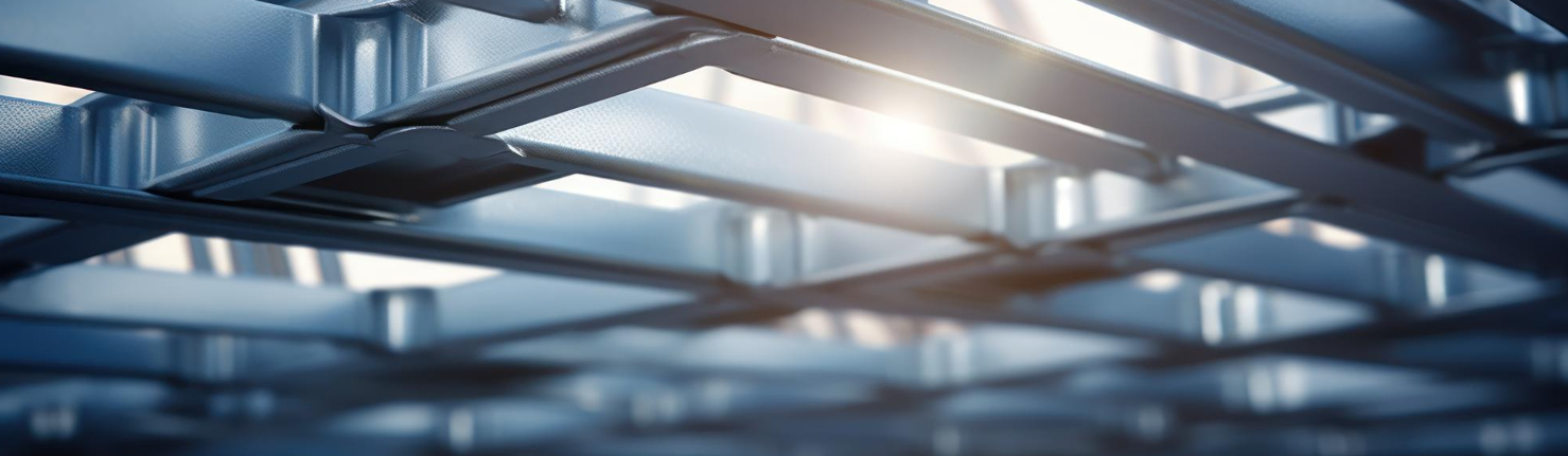 Estructura metálica iluminada por el sol